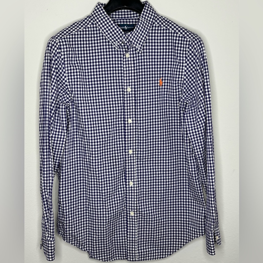 Ralph Lauren Mens XL (18-20) Purple Orange Pony Stretch Dress shirt